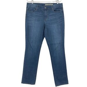DKNY Women's Stretch Blue Denim Jeans Size 10 Straight Leg Mid Rise Regular Fit